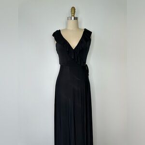 ASOS Black Ruffle Maxi Dress